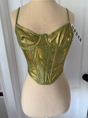 Urban Outfitters x Out from Under Iridescent Green Corset Top
